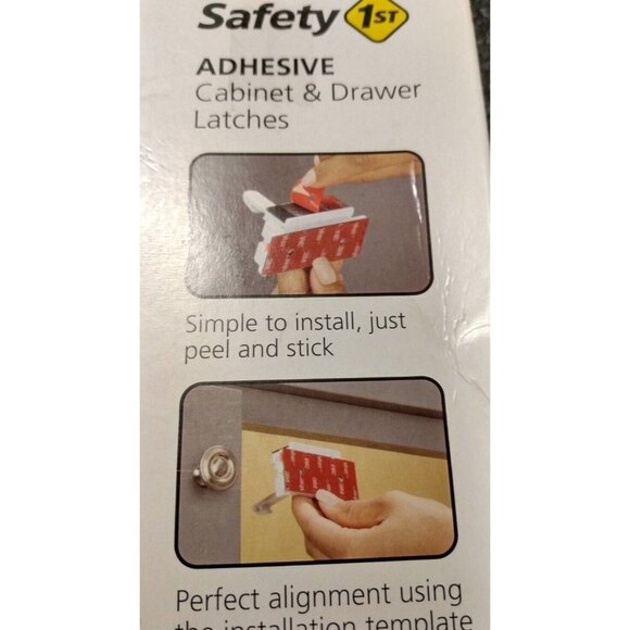 Safety 1st Adhesive Cabinet Drawer Latch for Childproofing Lock 4 Pack NIB - Picture 3 of 5
